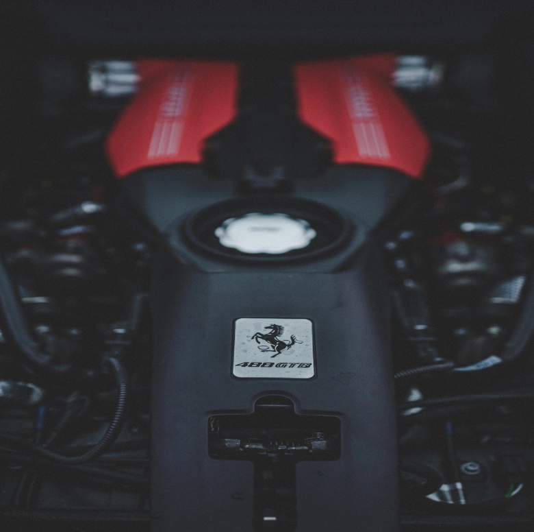 Cariology auto detailing detailed Ferrari engine